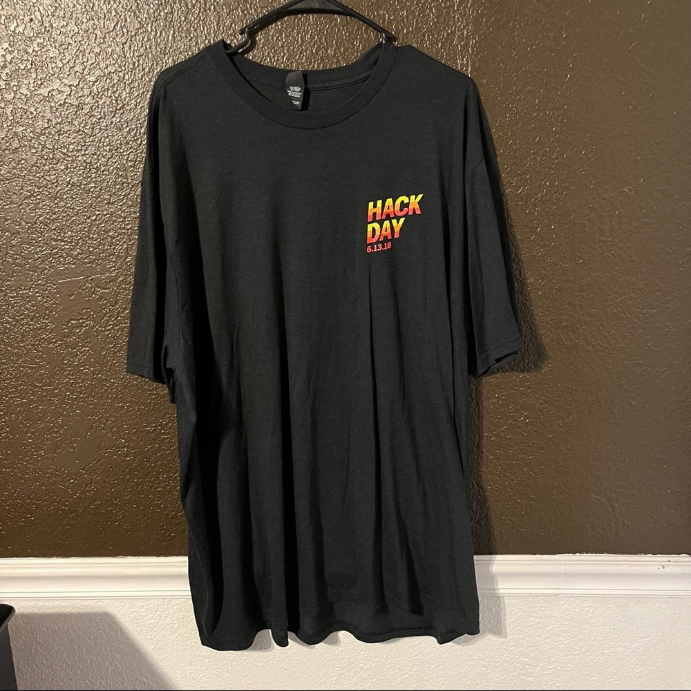 Gray ‘Hack Day’ Short Sleeve Unisex Tee, Size 3XL